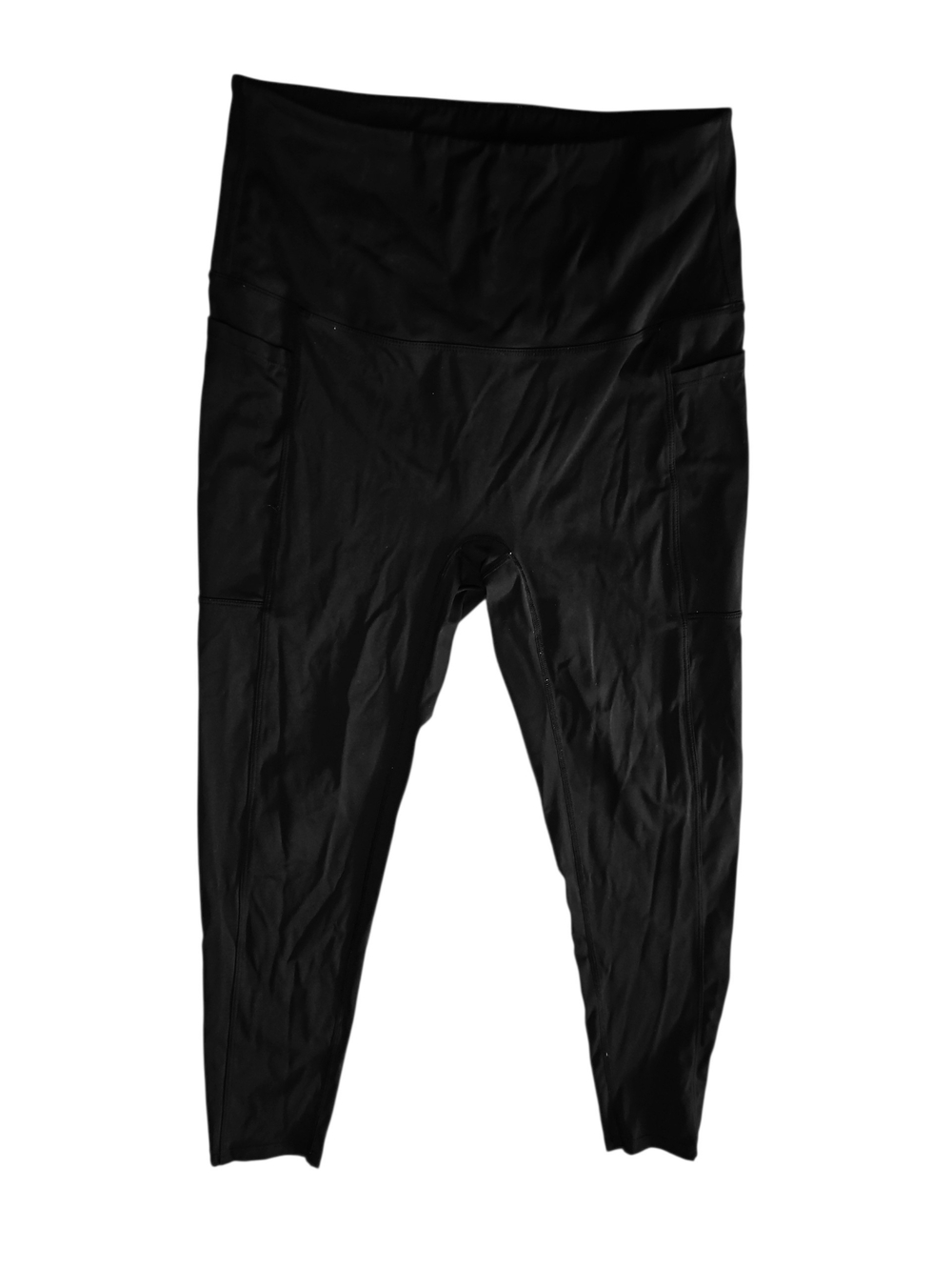 Black High-Waist Women's Leggings With Pockets Size Xl Wlm